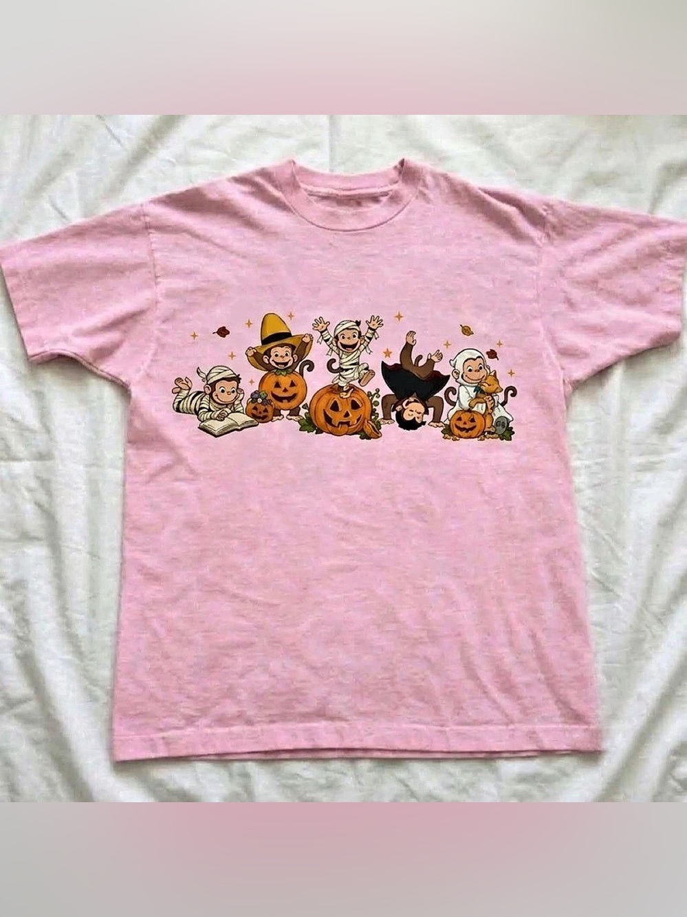 Curious George Pumpkins Halloween Costumes Cartoon Characters Vintage Light Pink